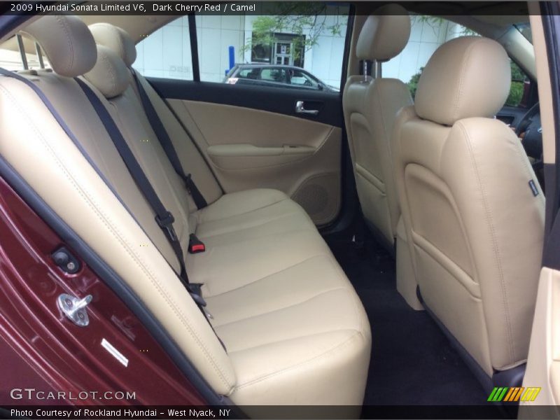Dark Cherry Red / Camel 2009 Hyundai Sonata Limited V6