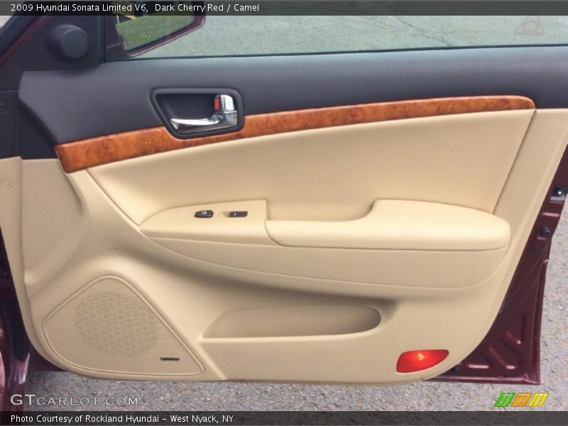 Dark Cherry Red / Camel 2009 Hyundai Sonata Limited V6