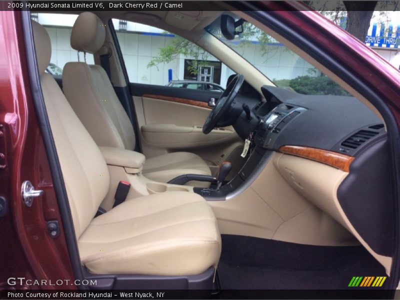 Dark Cherry Red / Camel 2009 Hyundai Sonata Limited V6