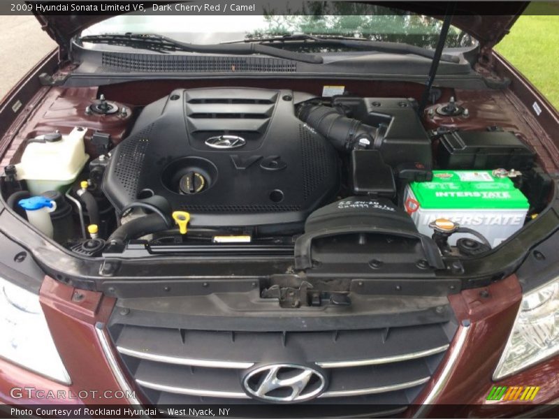 Dark Cherry Red / Camel 2009 Hyundai Sonata Limited V6