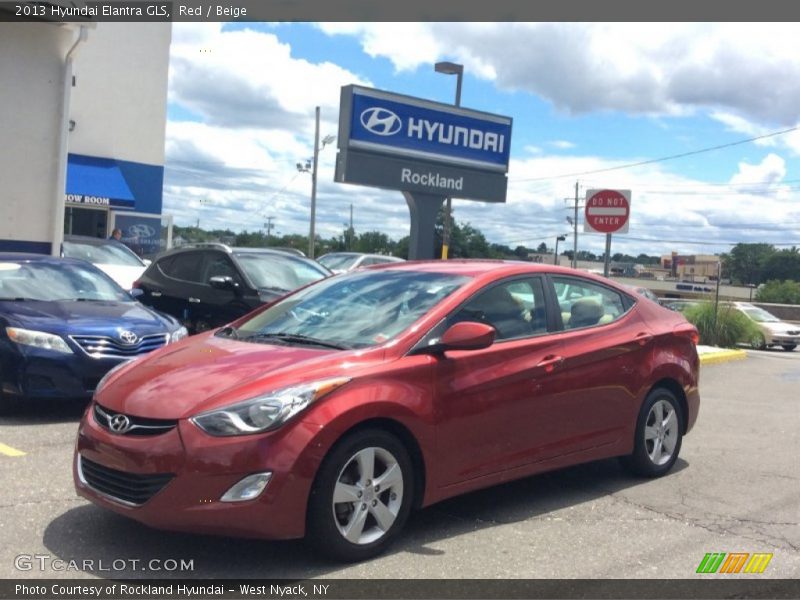 Red / Beige 2013 Hyundai Elantra GLS