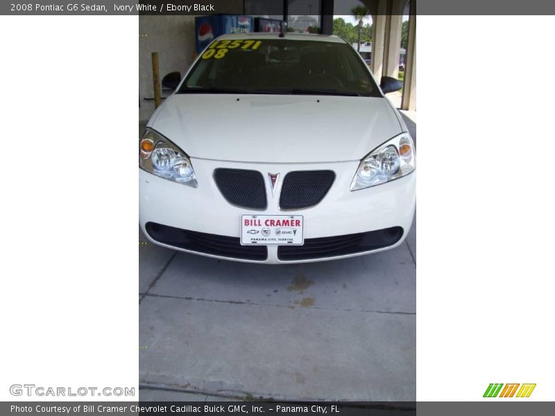 Ivory White / Ebony Black 2008 Pontiac G6 Sedan
