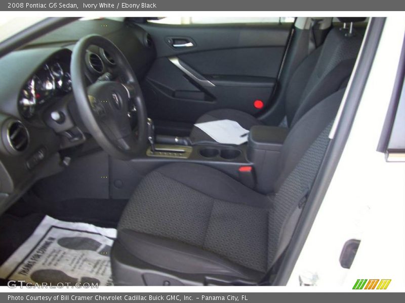 Ivory White / Ebony Black 2008 Pontiac G6 Sedan