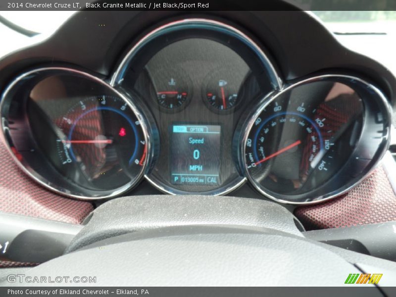Black Granite Metallic / Jet Black/Sport Red 2014 Chevrolet Cruze LT