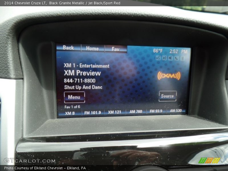 Black Granite Metallic / Jet Black/Sport Red 2014 Chevrolet Cruze LT