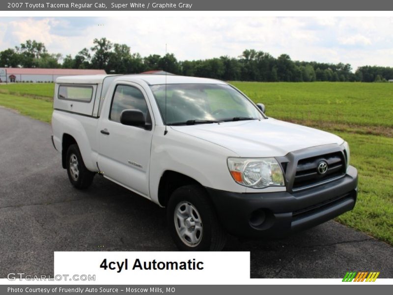 Super White / Graphite Gray 2007 Toyota Tacoma Regular Cab