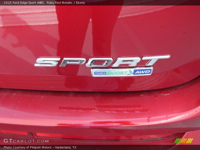 Ruby Red Metallic / Ebony 2015 Ford Edge Sport AWD