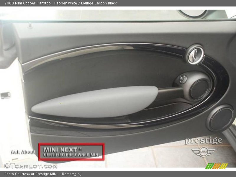 Pepper White / Lounge Carbon Black 2008 Mini Cooper Hardtop