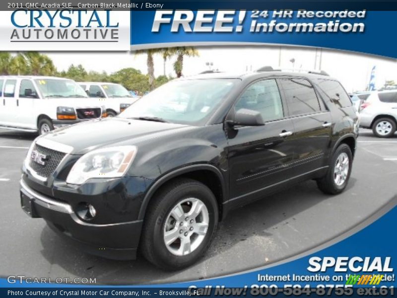 Carbon Black Metallic / Ebony 2011 GMC Acadia SLE