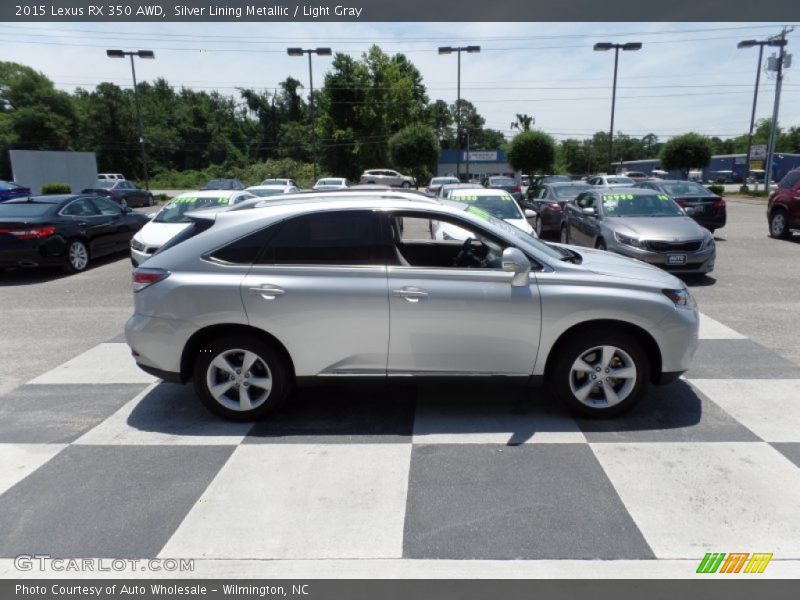 Silver Lining Metallic / Light Gray 2015 Lexus RX 350 AWD