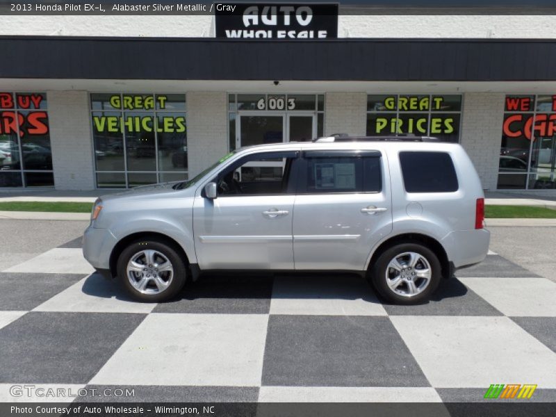 Alabaster Silver Metallic / Gray 2013 Honda Pilot EX-L