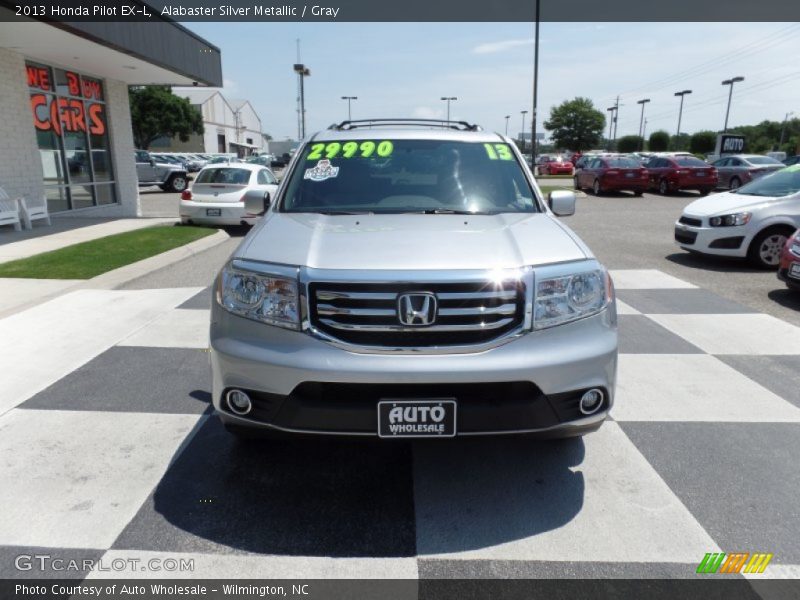 Alabaster Silver Metallic / Gray 2013 Honda Pilot EX-L