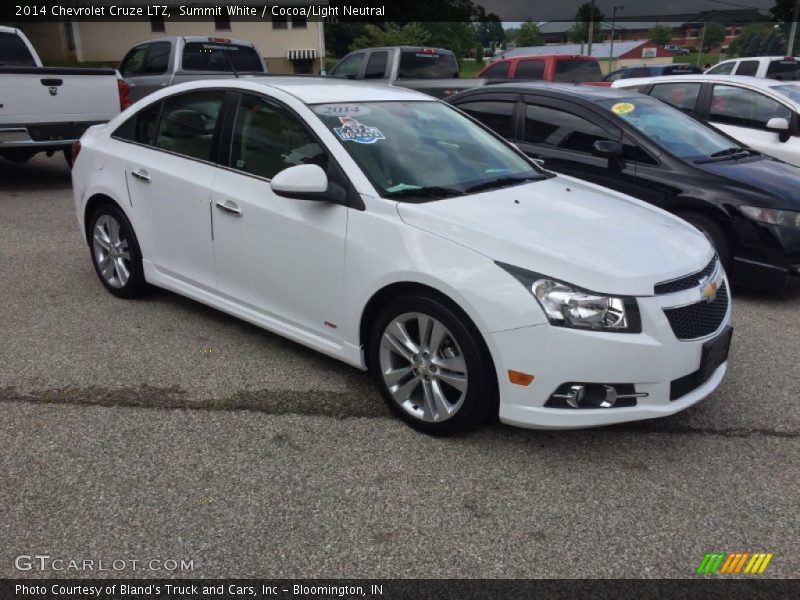 Summit White / Cocoa/Light Neutral 2014 Chevrolet Cruze LTZ