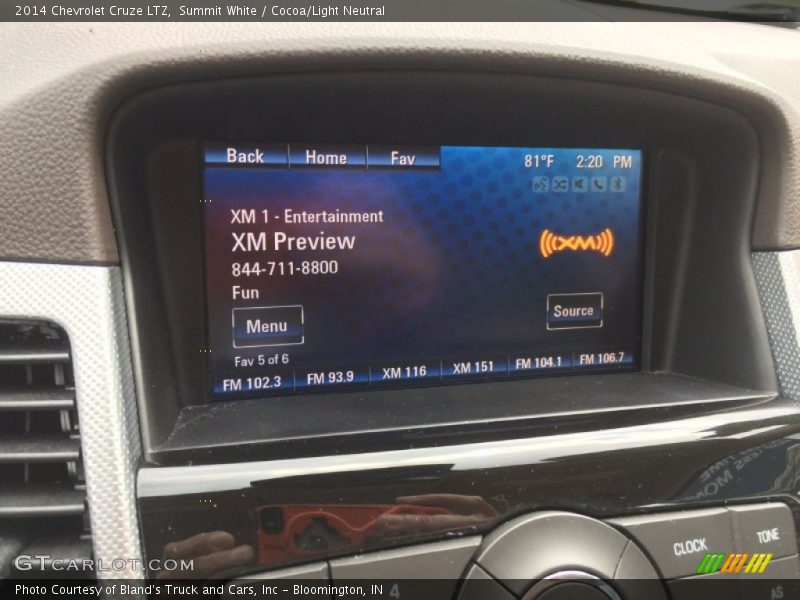Summit White / Cocoa/Light Neutral 2014 Chevrolet Cruze LTZ
