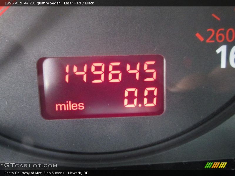 Laser Red / Black 1996 Audi A4 2.8 quattro Sedan