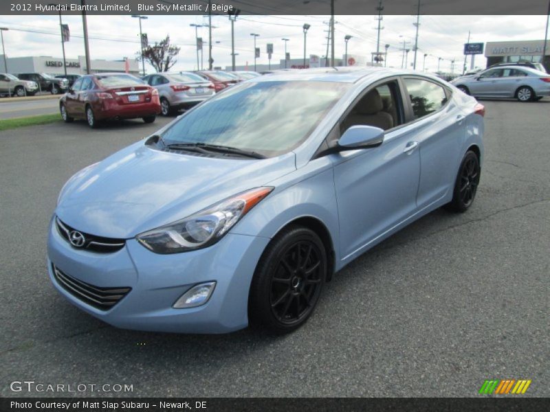 Blue Sky Metallic / Beige 2012 Hyundai Elantra Limited