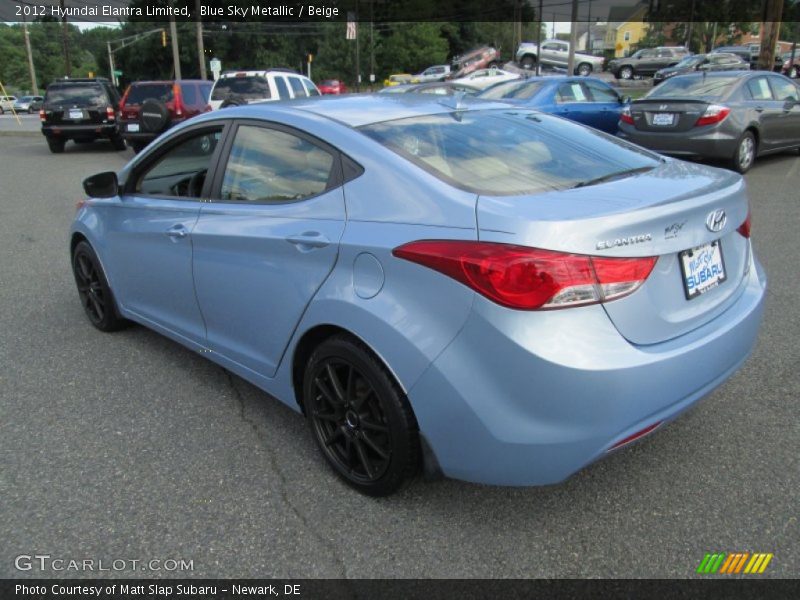 Blue Sky Metallic / Beige 2012 Hyundai Elantra Limited