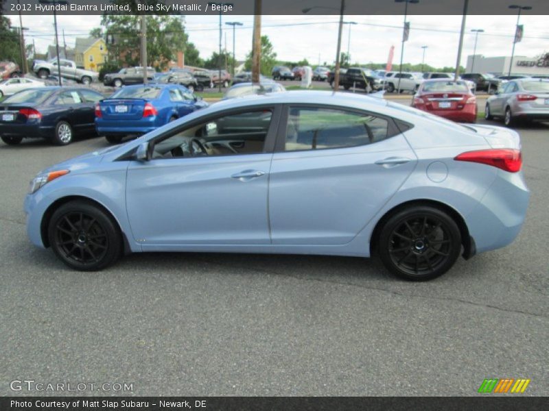 Blue Sky Metallic / Beige 2012 Hyundai Elantra Limited