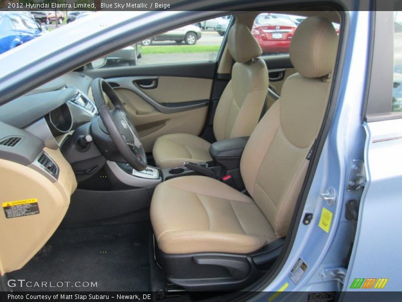 Front Seat of 2012 Elantra Limited