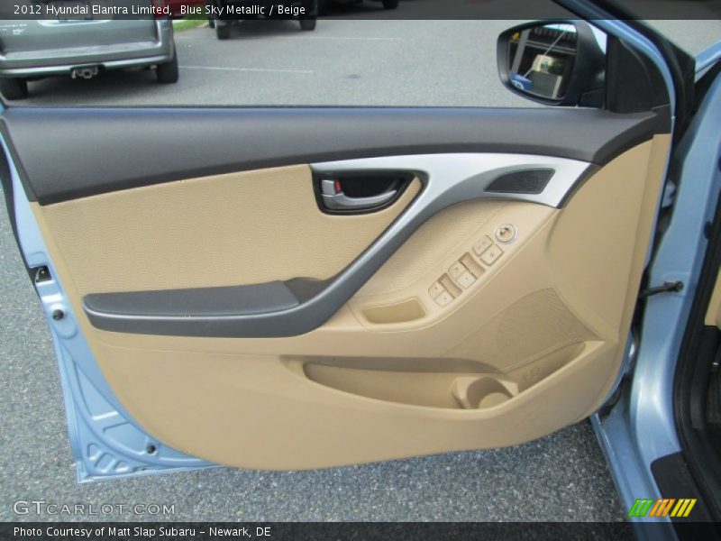 Blue Sky Metallic / Beige 2012 Hyundai Elantra Limited