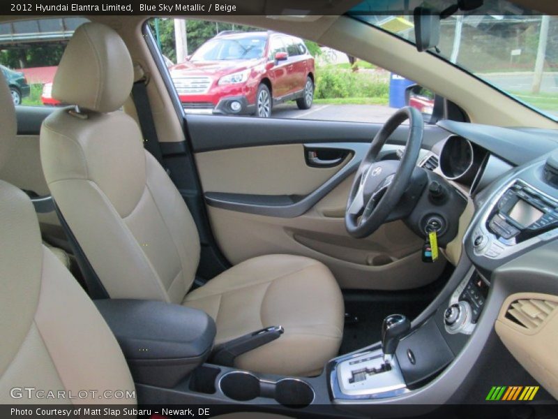 Blue Sky Metallic / Beige 2012 Hyundai Elantra Limited