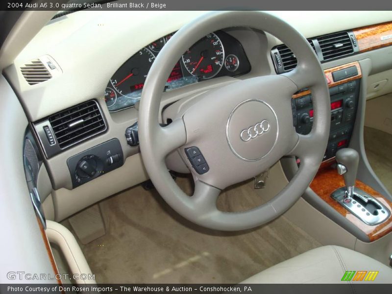 Brilliant Black / Beige 2004 Audi A6 3.0 quattro Sedan