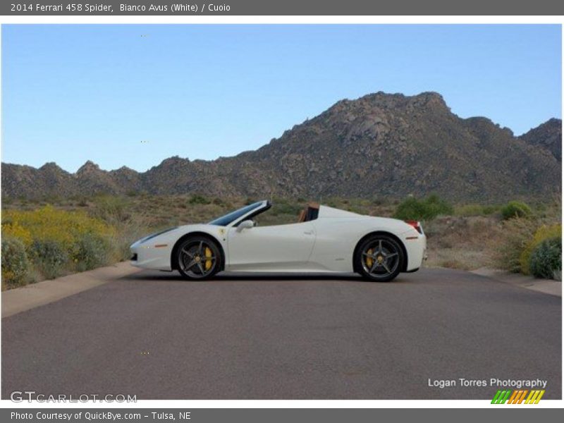 Bianco Avus (White) / Cuoio 2014 Ferrari 458 Spider