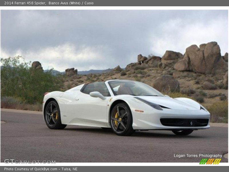 Bianco Avus (White) / Cuoio 2014 Ferrari 458 Spider