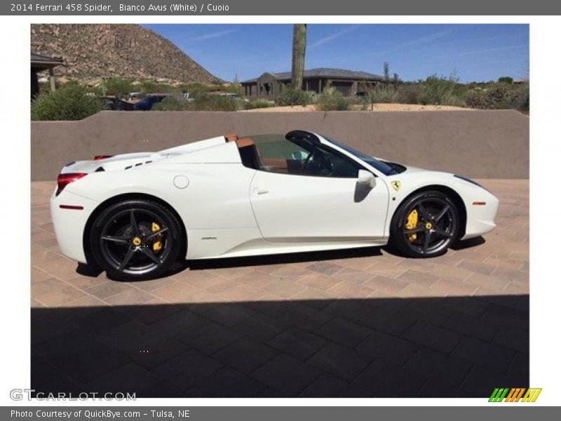 Bianco Avus (White) / Cuoio 2014 Ferrari 458 Spider