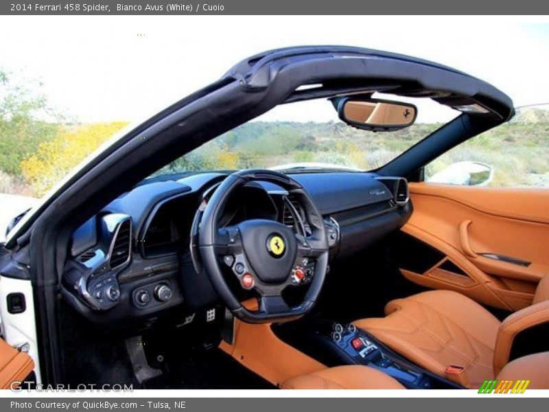 Bianco Avus (White) / Cuoio 2014 Ferrari 458 Spider