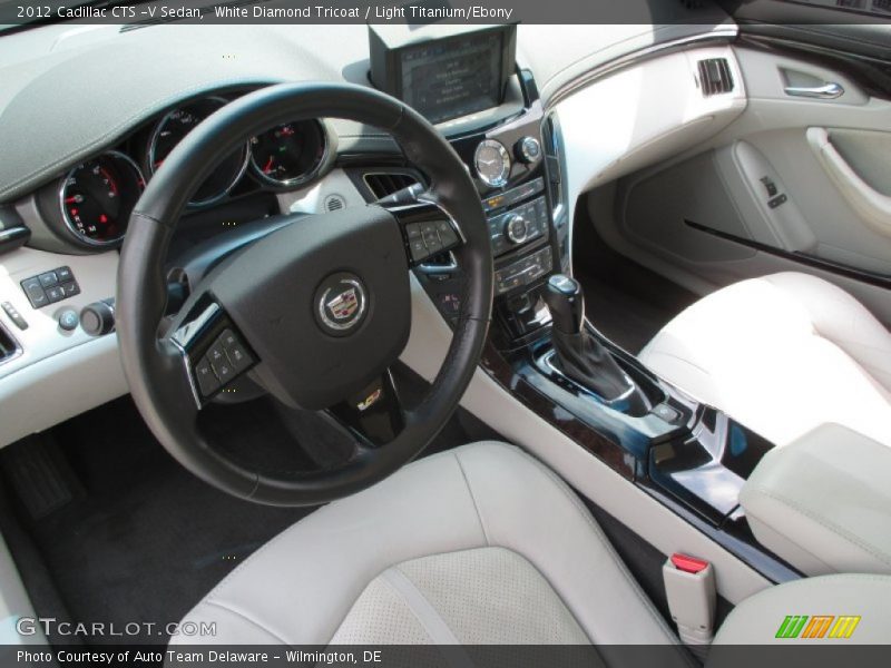 White Diamond Tricoat / Light Titanium/Ebony 2012 Cadillac CTS -V Sedan