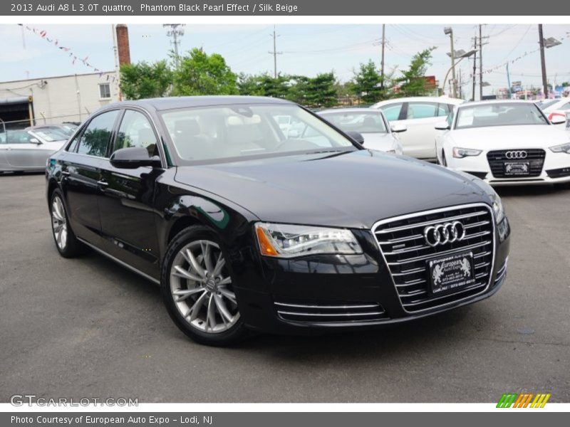 Phantom Black Pearl Effect / Silk Beige 2013 Audi A8 L 3.0T quattro