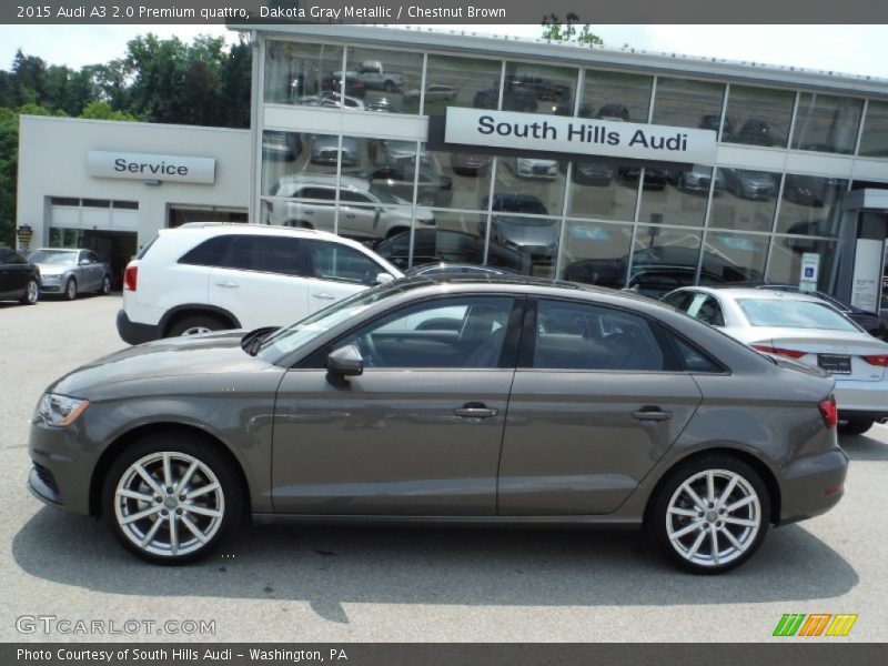 Dakota Gray Metallic / Chestnut Brown 2015 Audi A3 2.0 Premium quattro