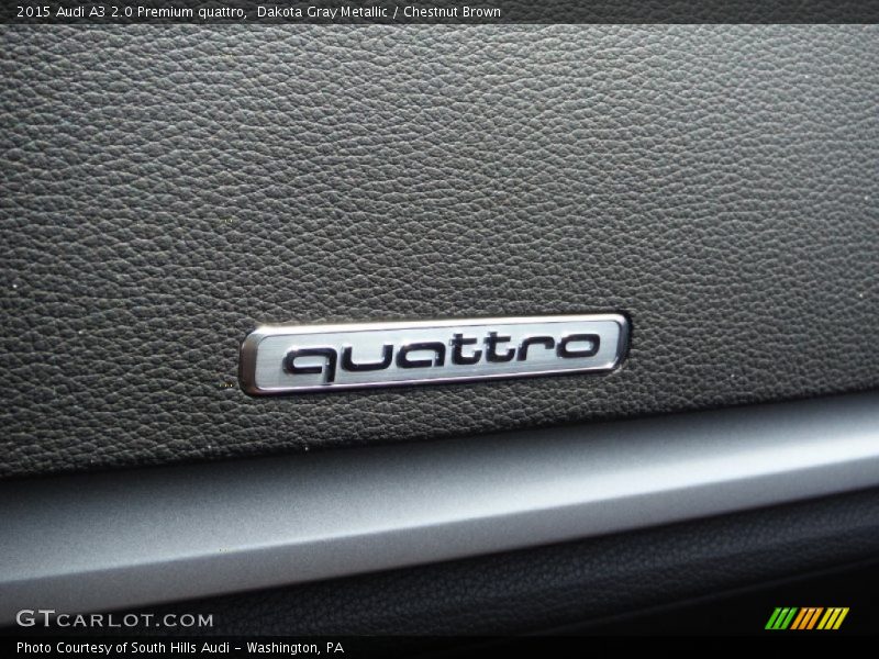 Dakota Gray Metallic / Chestnut Brown 2015 Audi A3 2.0 Premium quattro