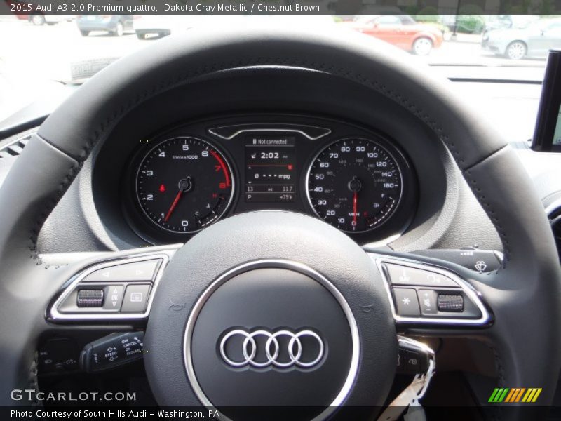 Dakota Gray Metallic / Chestnut Brown 2015 Audi A3 2.0 Premium quattro