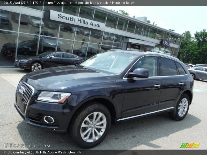 Moonlight Blue Metallic / Pistachio Beige 2015 Audi Q5 2.0 TFSI Premium Plus quattro