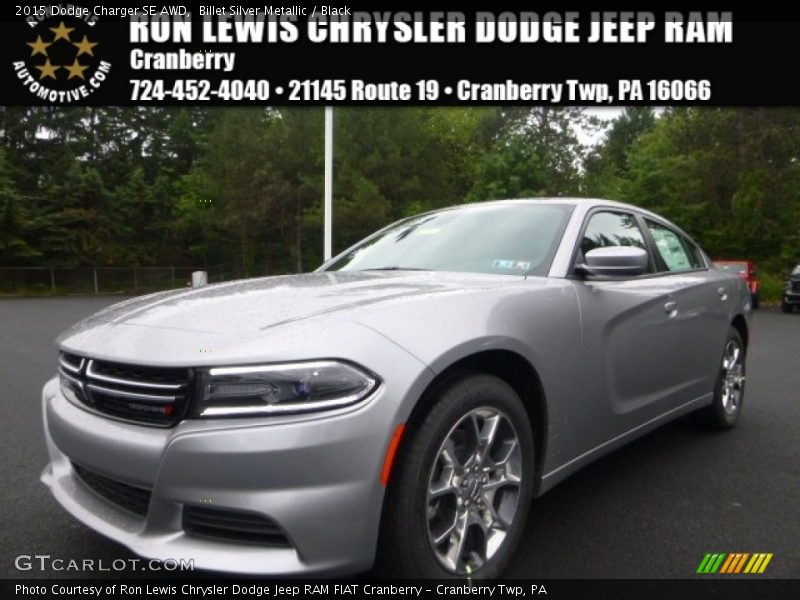 Billet Silver Metallic / Black 2015 Dodge Charger SE AWD