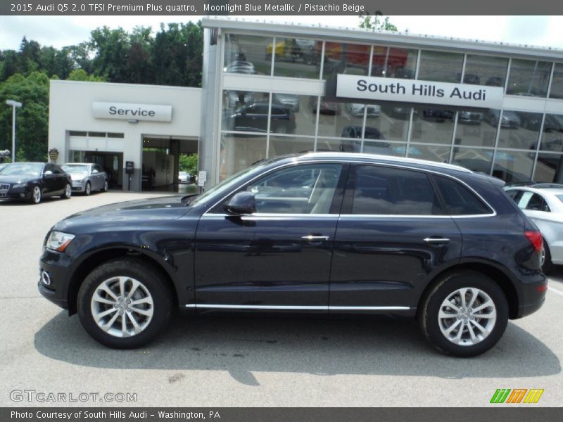 Moonlight Blue Metallic / Pistachio Beige 2015 Audi Q5 2.0 TFSI Premium Plus quattro