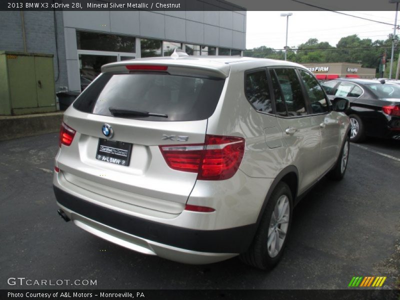 Mineral Silver Metallic / Chestnut 2013 BMW X3 xDrive 28i