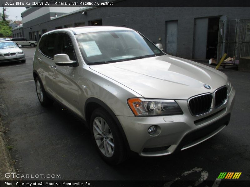Mineral Silver Metallic / Chestnut 2013 BMW X3 xDrive 28i
