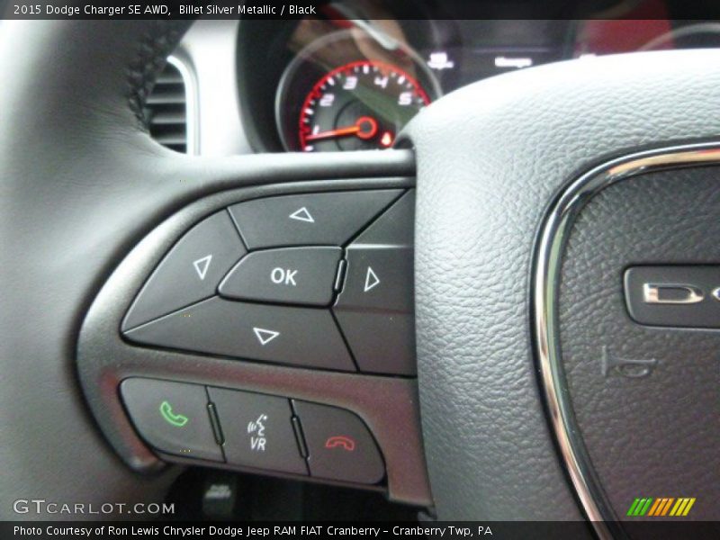 Billet Silver Metallic / Black 2015 Dodge Charger SE AWD