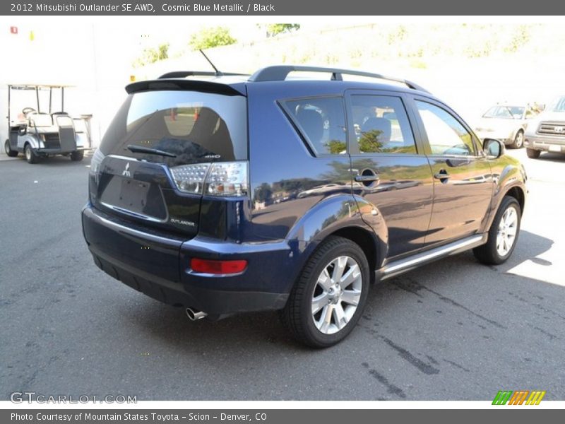 Cosmic Blue Metallic / Black 2012 Mitsubishi Outlander SE AWD