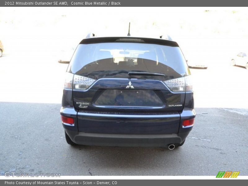 Cosmic Blue Metallic / Black 2012 Mitsubishi Outlander SE AWD