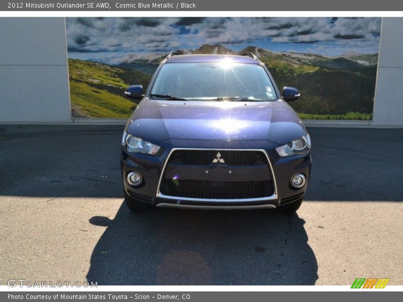 Cosmic Blue Metallic / Black 2012 Mitsubishi Outlander SE AWD