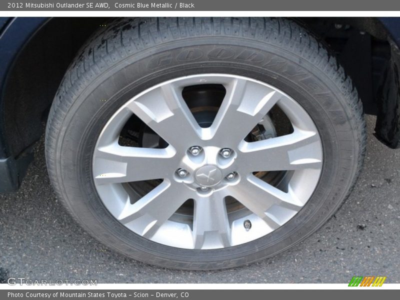 Cosmic Blue Metallic / Black 2012 Mitsubishi Outlander SE AWD