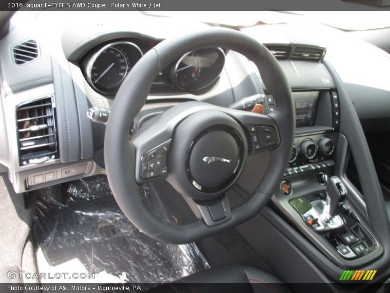 Polaris White / Jet 2016 Jaguar F-TYPE S AWD Coupe