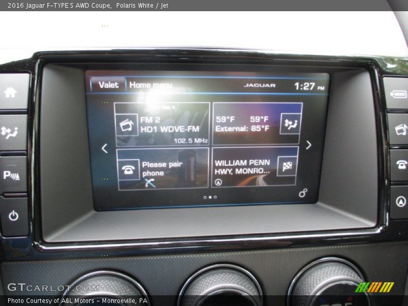 Polaris White / Jet 2016 Jaguar F-TYPE S AWD Coupe