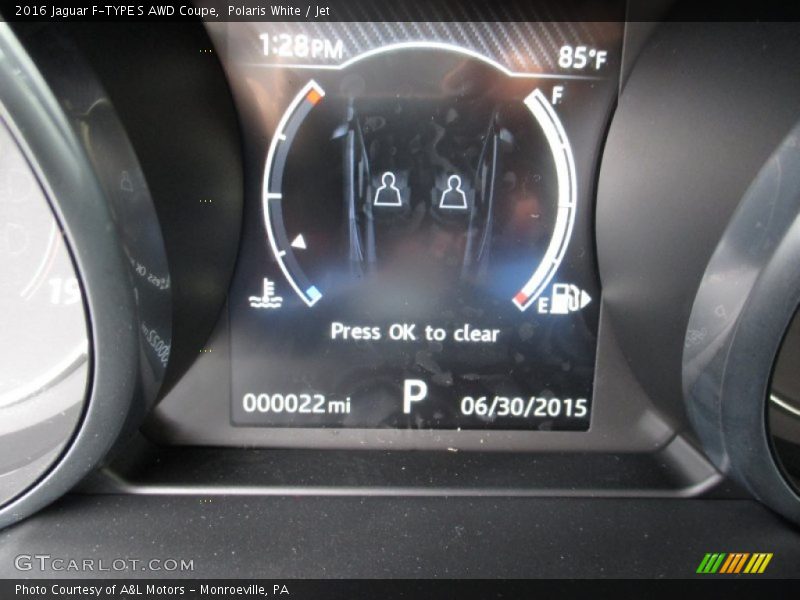 Polaris White / Jet 2016 Jaguar F-TYPE S AWD Coupe