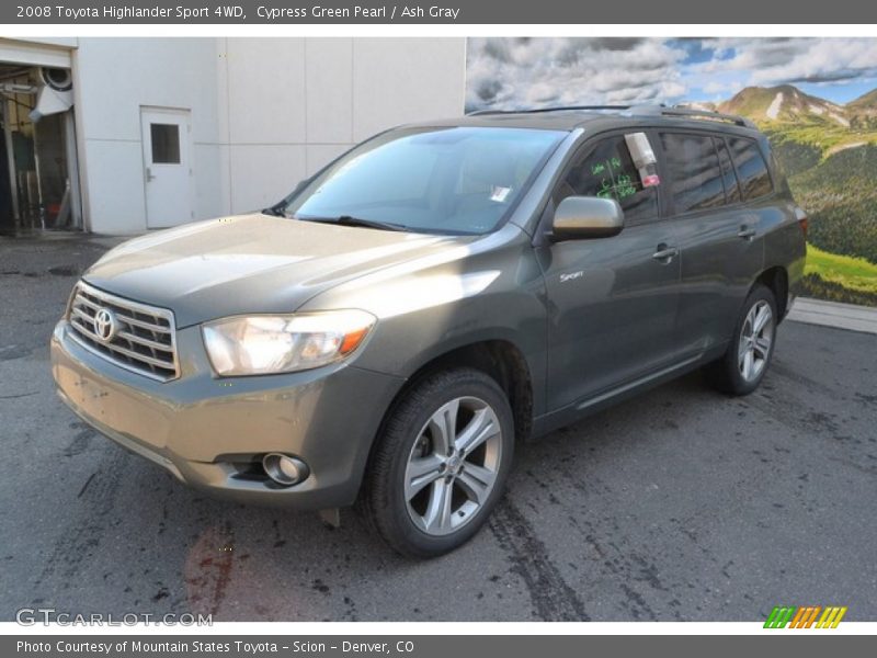 Cypress Green Pearl / Ash Gray 2008 Toyota Highlander Sport 4WD