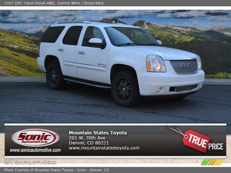 Summit White / Ebony Black 2007 GMC Yukon Denali AWD